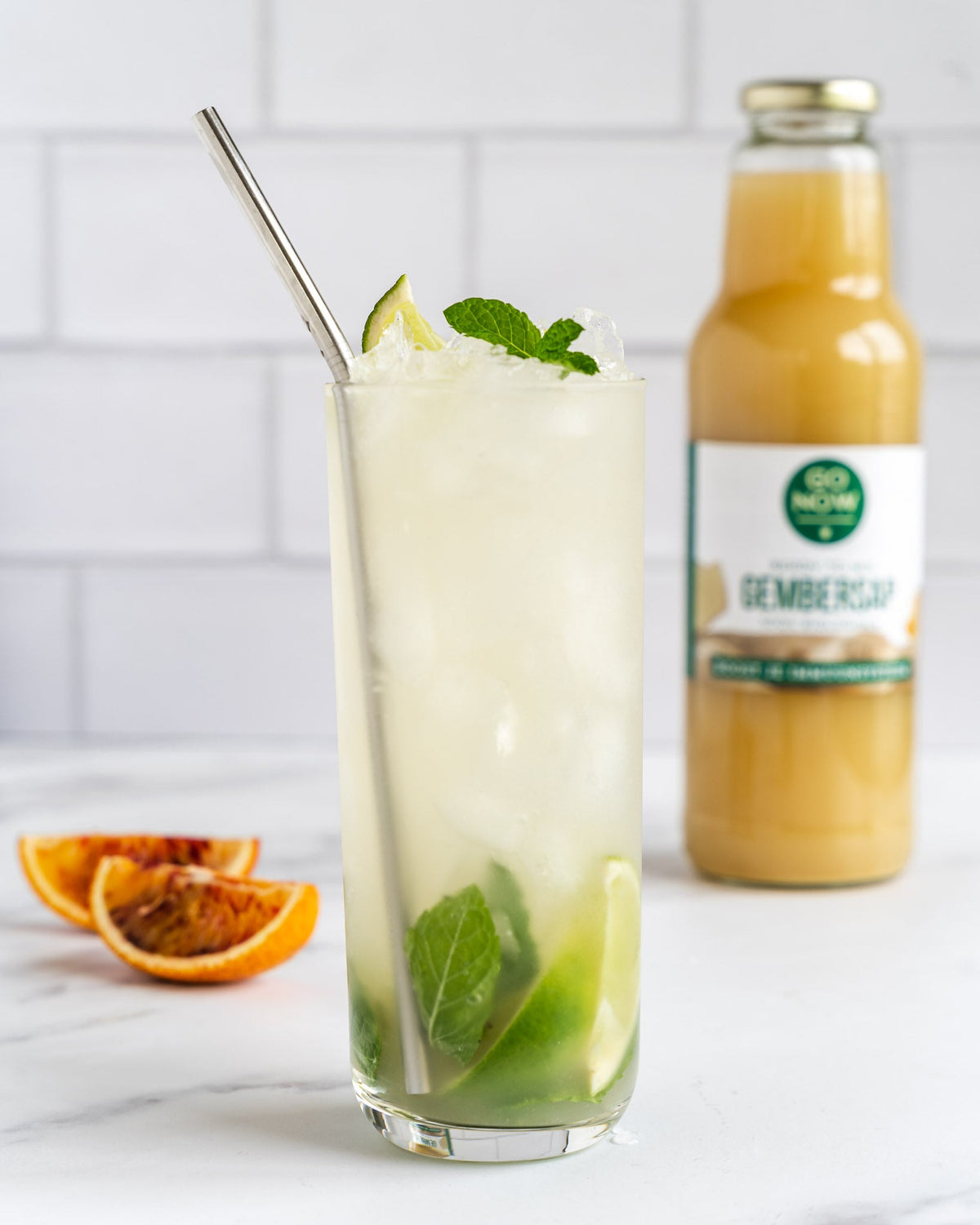 Mocktail met gember, limoen en munt recept