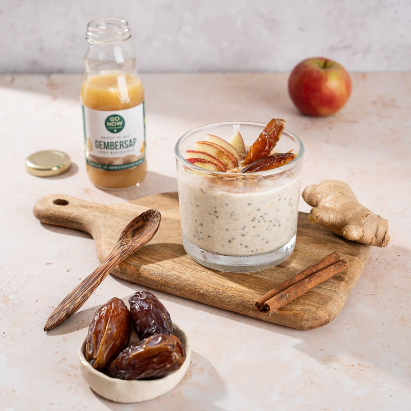 Overnight Oats au gingembre, datte & pomme