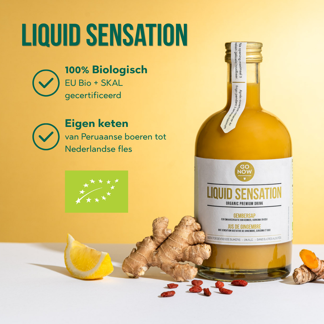 Liquid Sensation: 100% biologisch, EU Bio en SKAL gecertificeerd, uit eigen keten