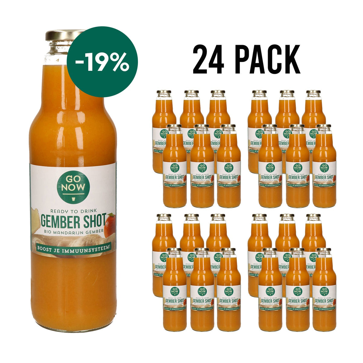 24-pack Gember Shot 750ml: vierentwintig flessen met pack-voordeel