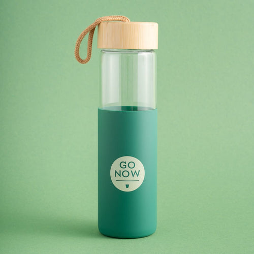 Go Now glazen waterfles met siliconen hoes