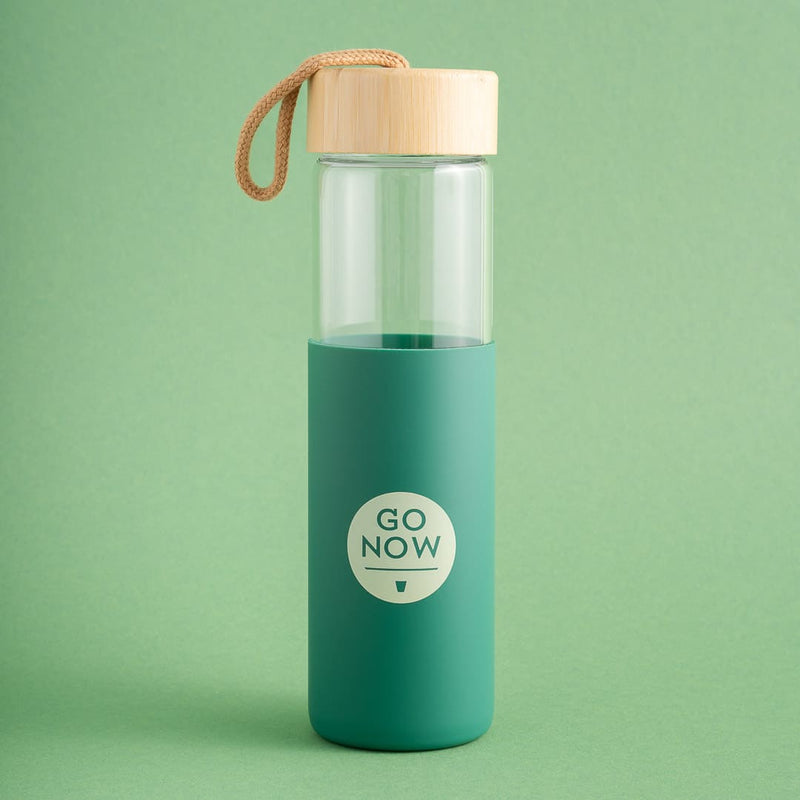 Go Now glazen waterfles met siliconen hoes