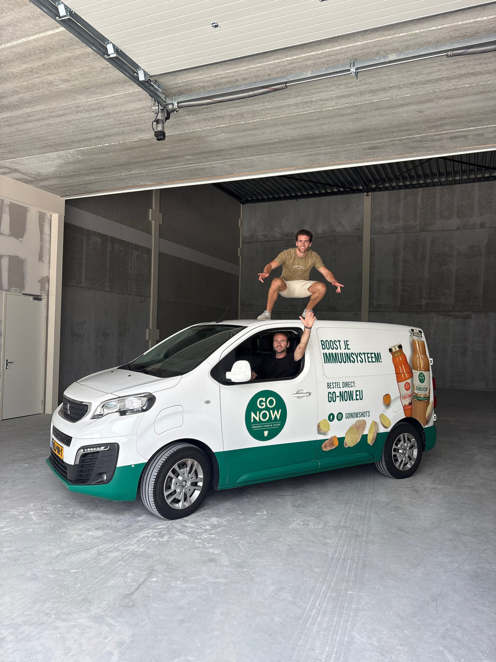Lars and Lennart Versteegh with the Go Now delivery van