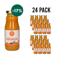 24-pack Pure Kurkumasap 200ml: vierentwintig flesjes met pack-voordeel