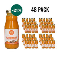 48-pack Pure Kurkumasap 200ml: achtenveertig flesjes met pack-voordeel