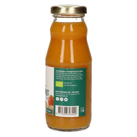 Achterkant van het flesje Gember Shot 200ml met voedingswaarden en Bio-keurmerk