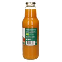 Achterkant van de fles Gember Shot 750ml met voedingswaarden en Bio-keurmerk